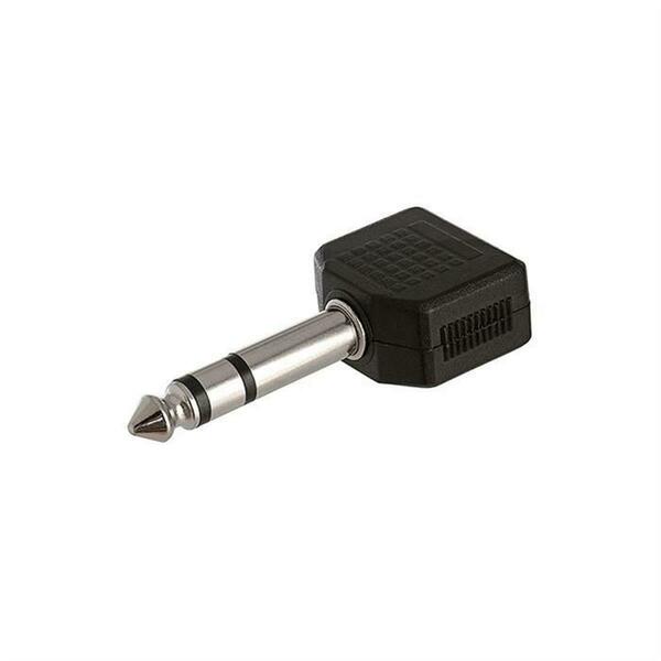 Cmple 6.35 mm Stereo Plug to 2 x 3.5 mm Stereo Jack Adapter 1137-N